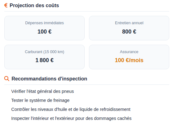 Projection des coûts et recommandations